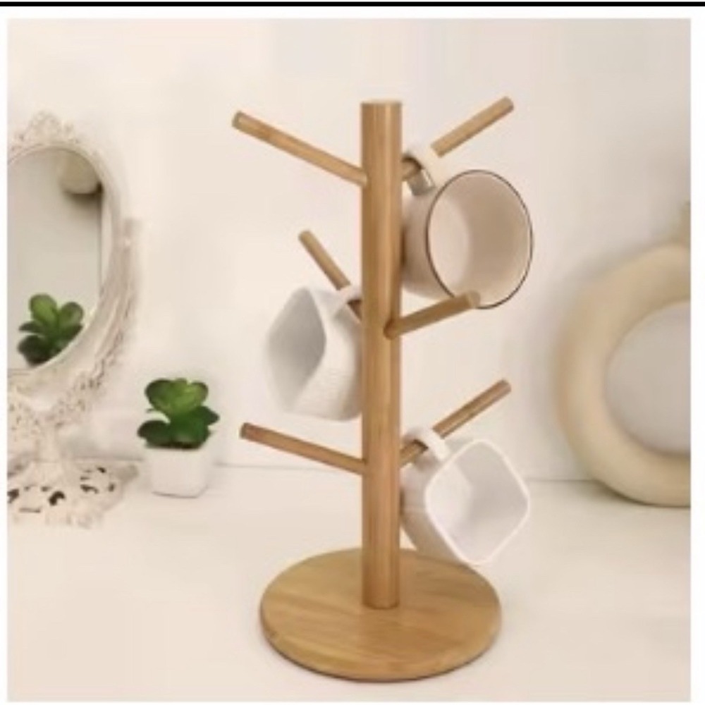 Mug Tree Stand - Countertop Coffee Cup Stand with 6 Hooks /Branches Non Slip